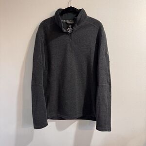 Kuhl Revel Quarter Zip Fleece Sweater Sweatshirt L Charcoal Gray Outdoor Hiking